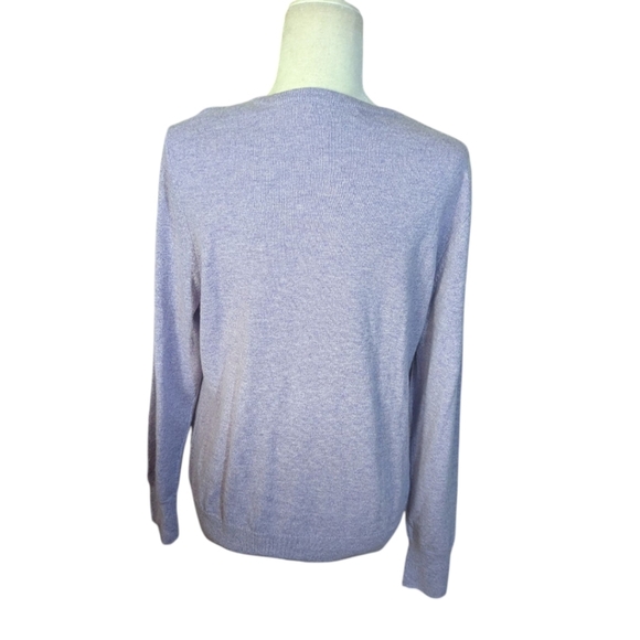 Lands' End  Cashmere Sweater Dusty Lilac Purple Tie Bodice Cozy  NWOT Sz L - Picture 3 of 10